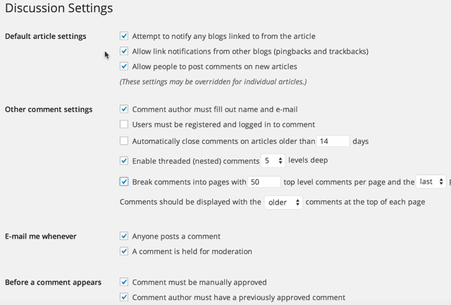 WordPress-comment-settings