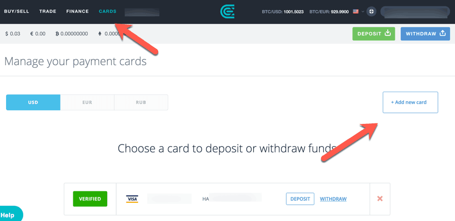 add-credit-card-to-Cexio-for-BTC