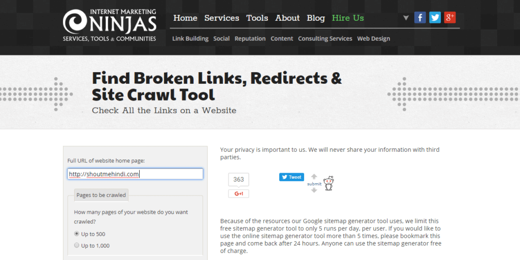 find broken links